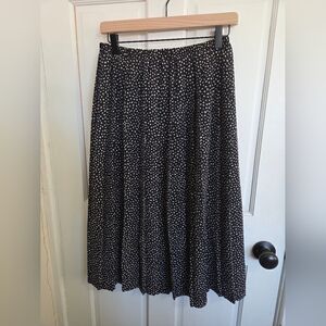 Black Polka Dot Midi Skirt